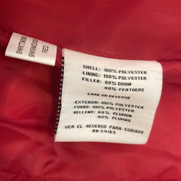 Nine West Down/Feather Vest. Red Size Large - Picture 6 of 8